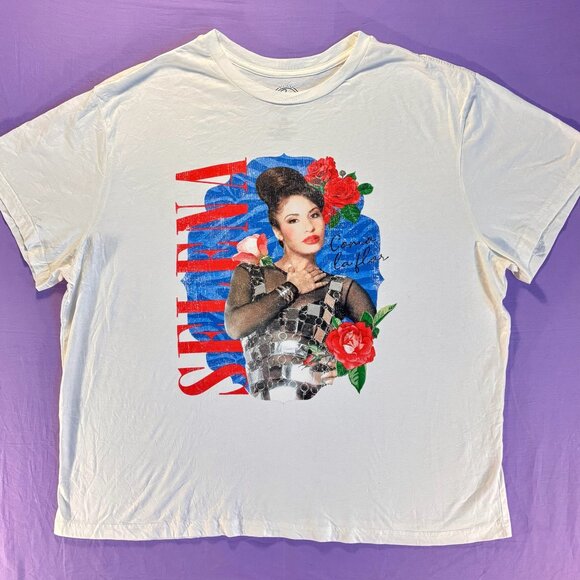 Selena Graphic Tee 3X Official Como La Flor Roses Plus Size - Picture 1 of 3